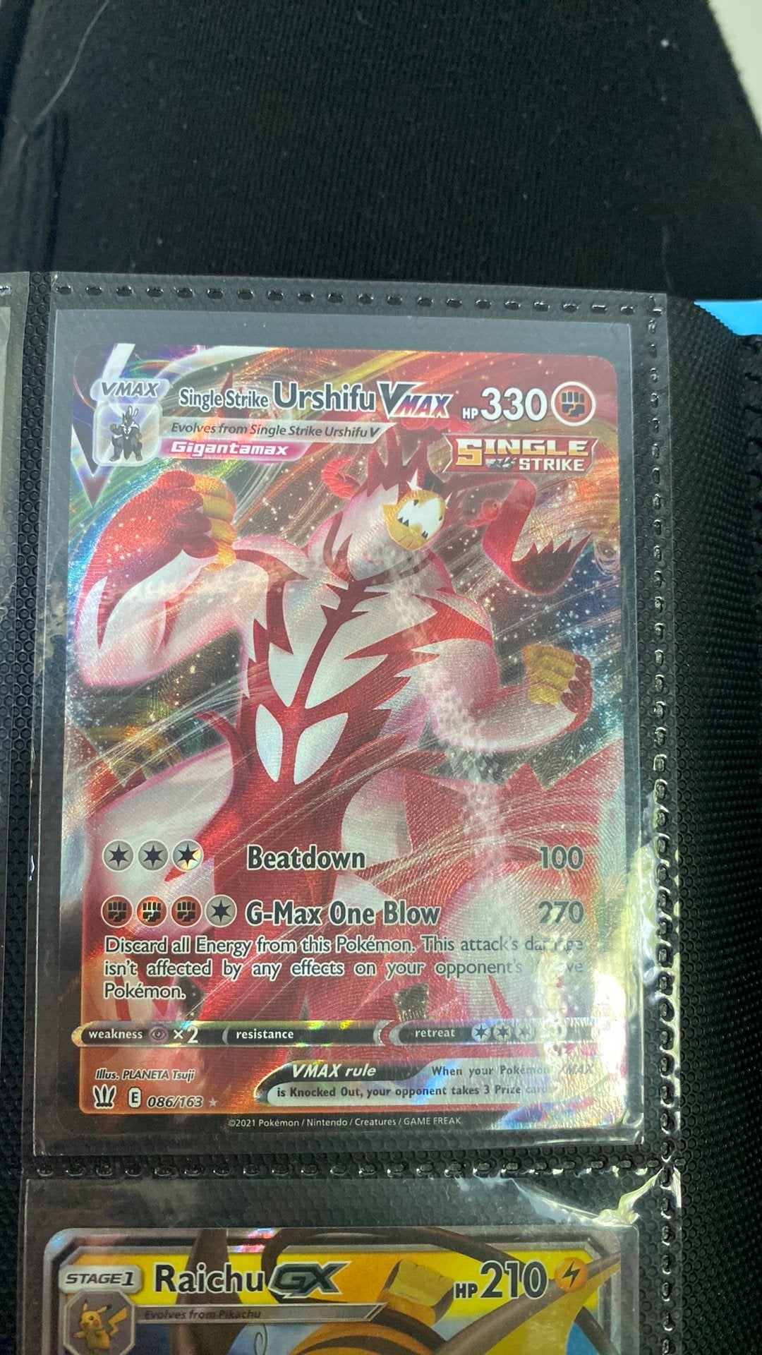 Single Strike Urshifu VMAX Pokémon Kaart 086/163, Ophalen of Verzenden, Zo goed als nieuw, Losse kaart