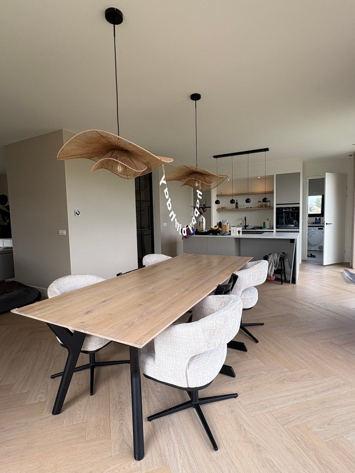 Eettafel eiken 260 x 110, Huis en Inrichting, Ophalen, 100 tot 150 cm, 200 cm of meer, Zo goed als nieuw