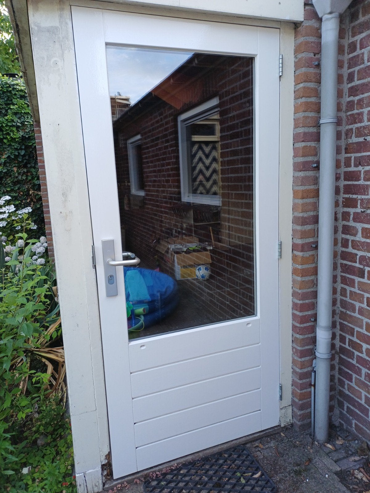 Houten buitendeur met HR++ glas en loopslot, Ophalen, 80 tot 100 cm, 200 tot 215 cm, Glas