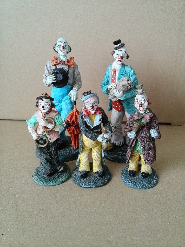 Vintage collectie clown beeld beelden clown clowns 13cm-20cm, Ophalen of Verzenden