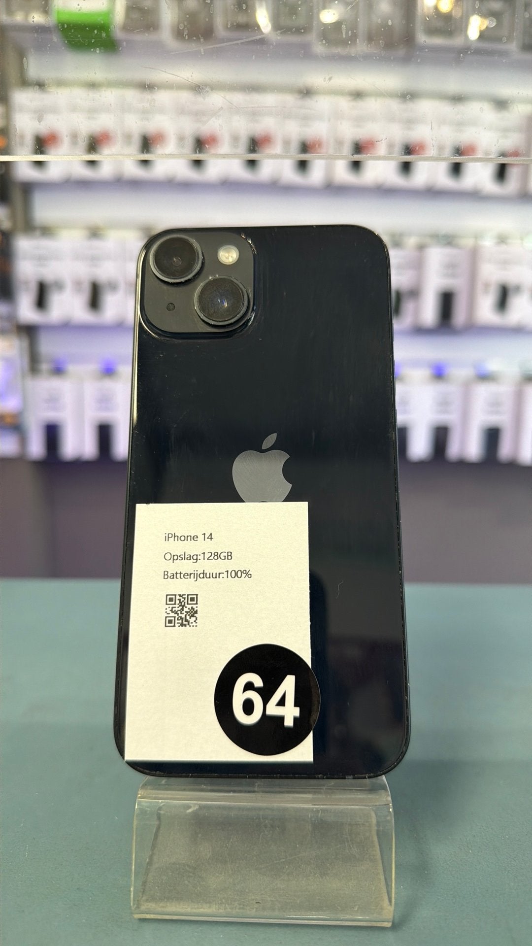 iPhone 14 zwart 128GB (64), Apple, Zwart, Ophalen of Verzenden, Apple