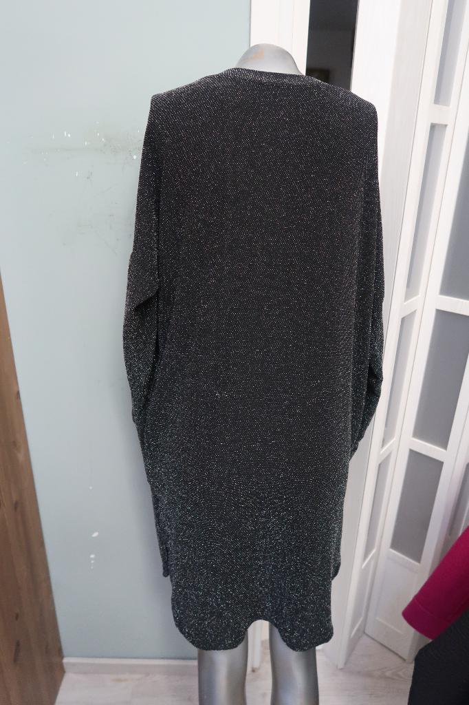 zilver zwart glitter tuniek of jurkje past tm maat 46, Ophalen of Verzenden, Zo goed als nieuw, Zwart, Blouse of Tuniek