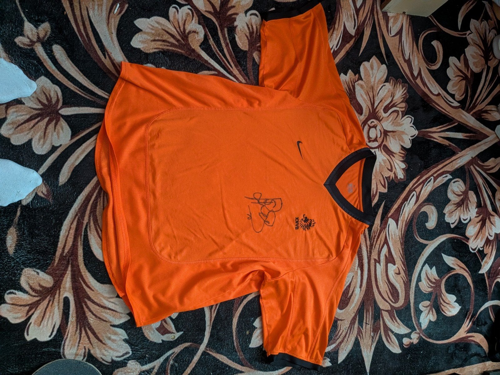 Nederlands elftal shirt '00 met handtekening P. Kluivert, Maat 48/50 (M), Oranje, Ophalen of Verzenden, Voetbal