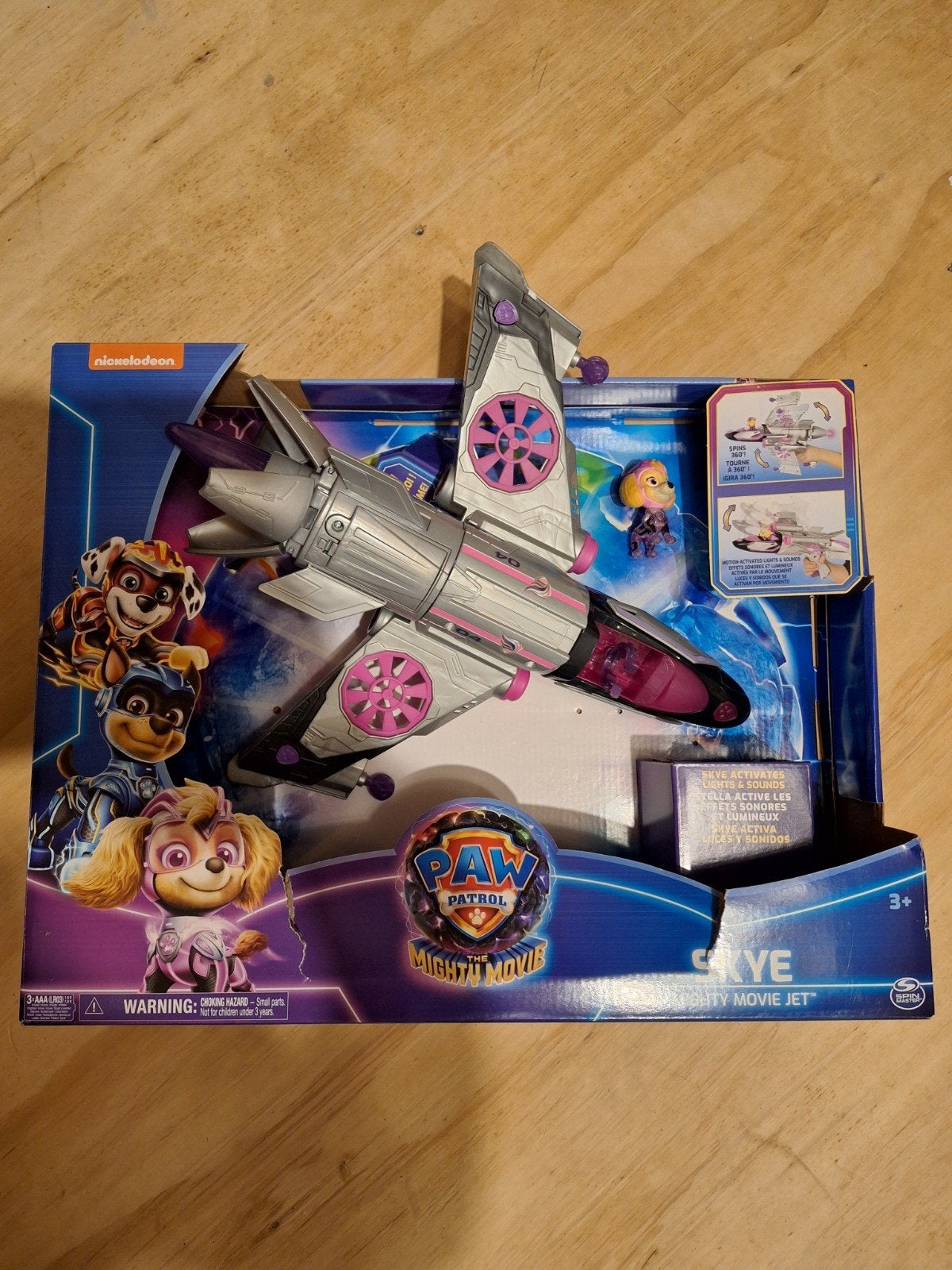Paw Patrol Skye Mighty Movie Jet Speelset - met doos, Ophalen, Zo goed als nieuw