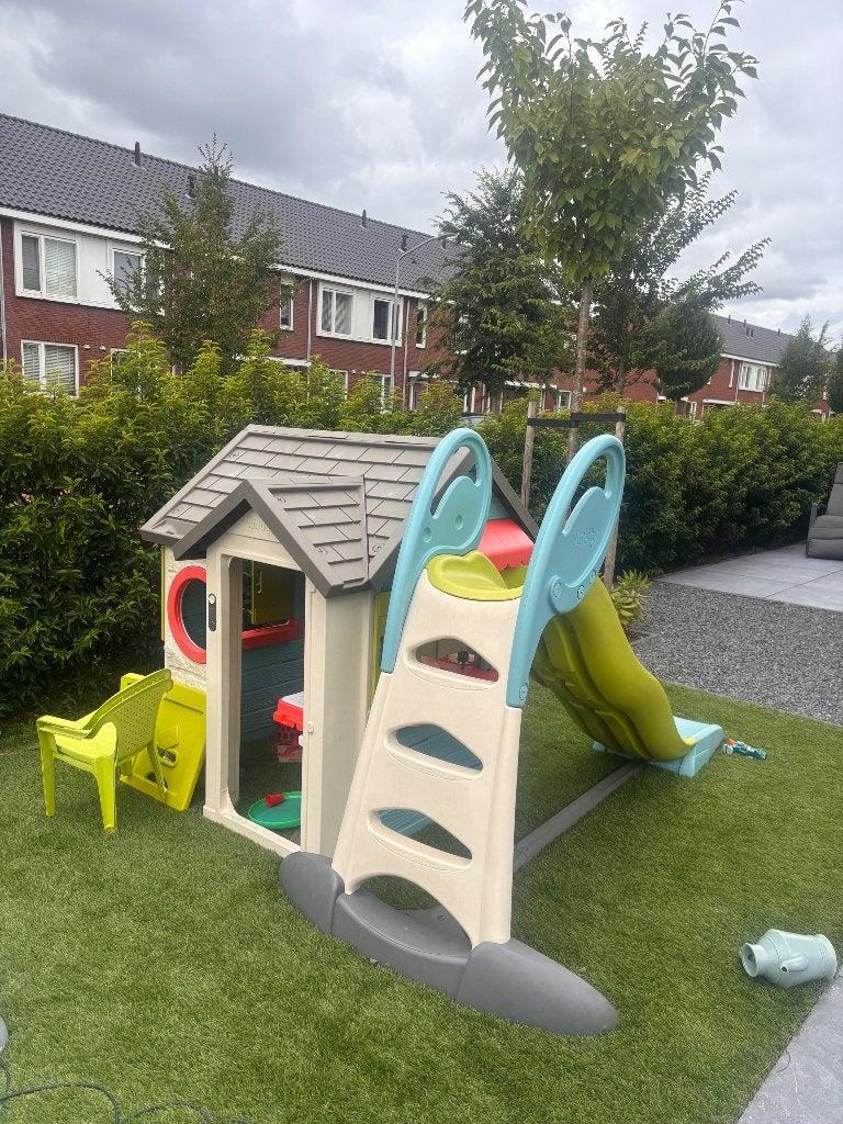 Smoby speelhuis en grote glijbaan, Ophalen, Zo goed als nieuw, Kunststof