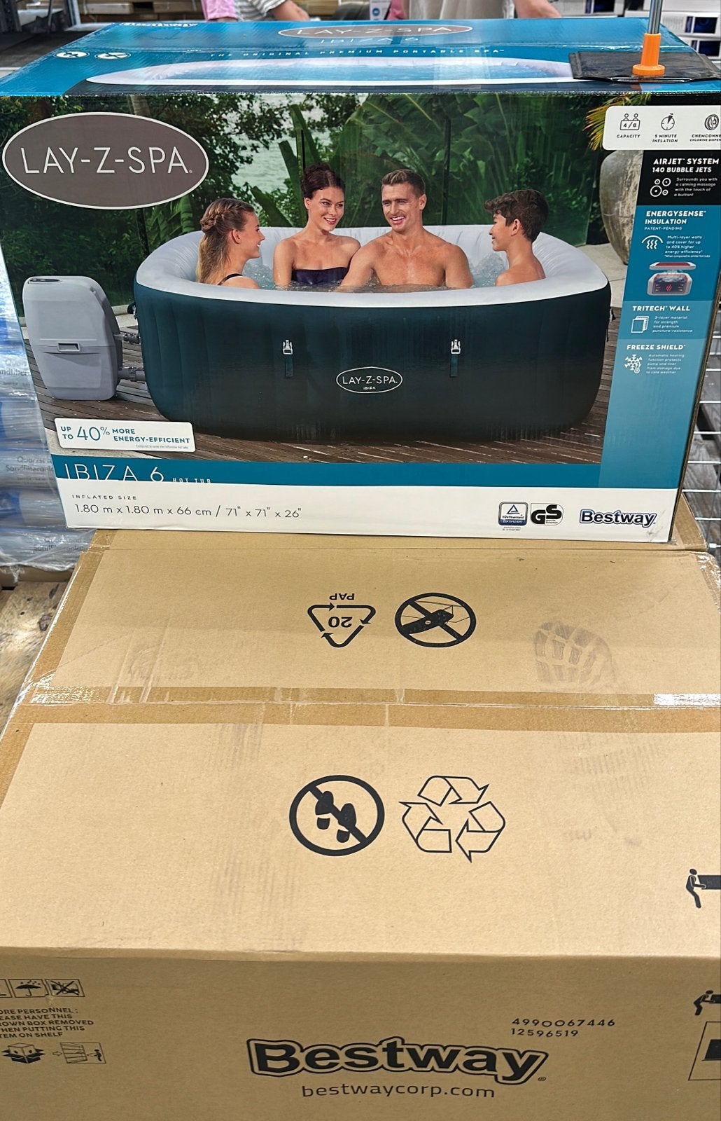 Lay-Z-Spa Ibiza Opblaasbare Jacuzzi - Zo goed als nieuw, Ophalen of Verzenden, Zo goed als nieuw, Afdekzeil, Opblaasbaar