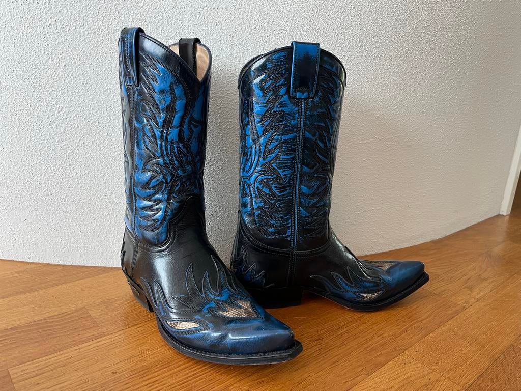 Sendra cowboylaarzen - - blauw- maat 38, Kleding | Dames, Schoenen, Zo goed als nieuw, Hoge laarzen, Blauw, Ophalen of Verzenden