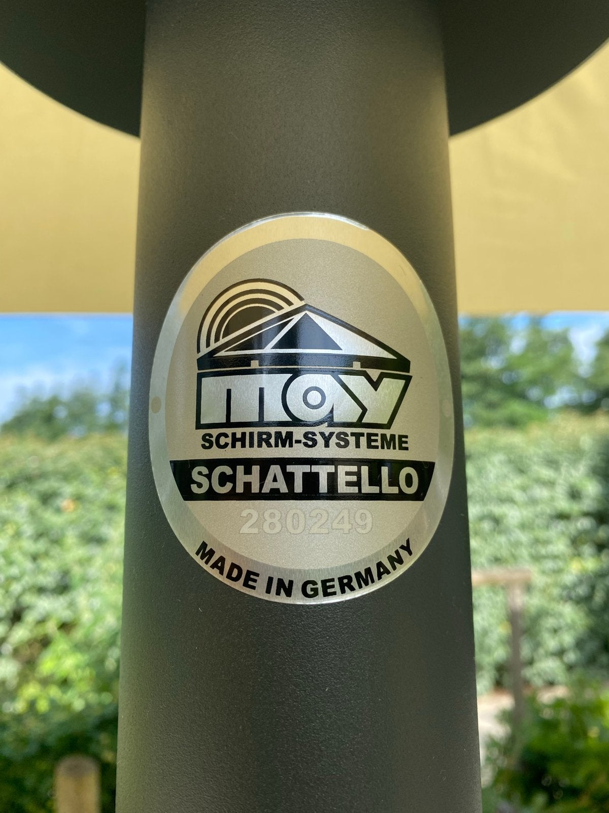 Duitse parasol AFM 400x400 - Zwart/Champagne - Voorraadvoord, Tuin en Terras, Parasols, Ophalen, Nieuw, Meer dan 4 meter, Overige typen