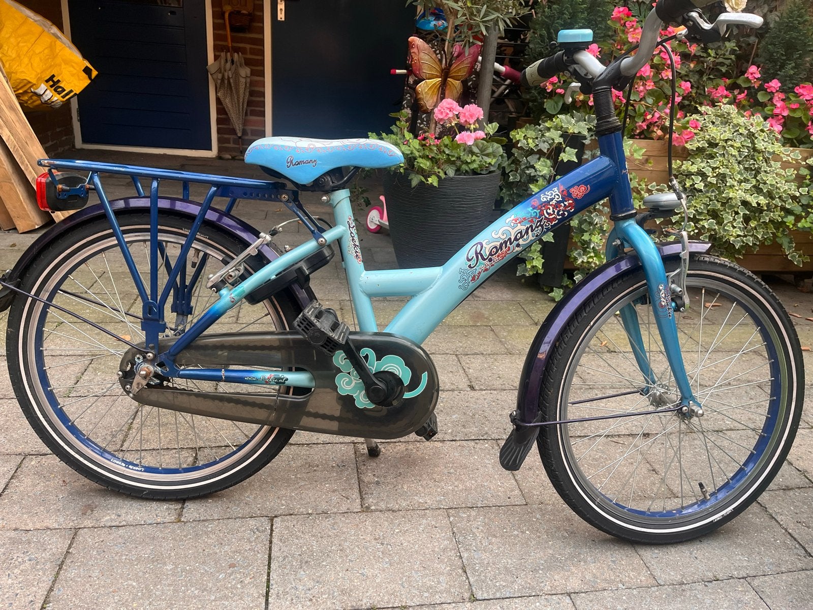 Kinderfiets 20 inch - Blauw/Paars met kleine beschadigingen, Ophalen, Gebruikt, Terugtraprem, 16 tot 20 inch
