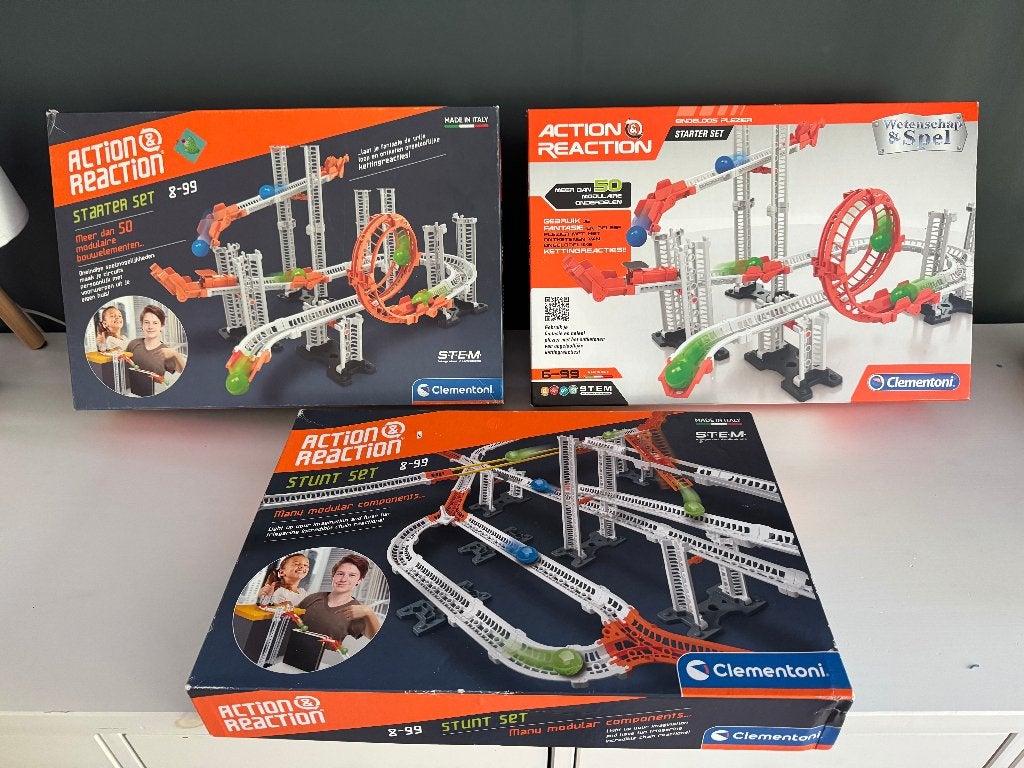 Clementoni Action Reaction knikkerbaan 3x, Ophalen, Zo goed als nieuw