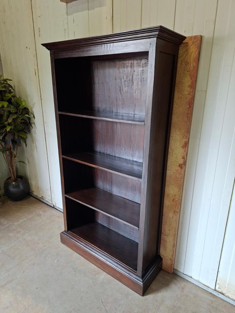 Koloniaal teakhouten boekenkast afm: 98x34m en 180cm hoog., Teakhout, Nieuw, Ophalen of Verzenden, 150 tot 200 cm