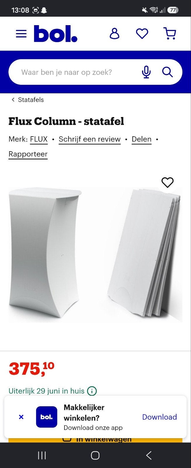 Flux column tafel - 2 stuks, Ophalen