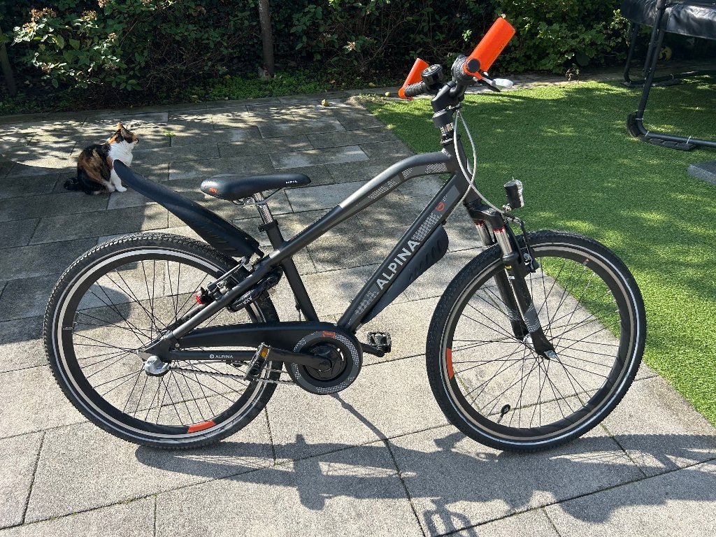 Stoere Alpina Trial 24 inch jongensfiets (Antraciet/Oranje), Ophalen, 24 inch, Velgrem, Alpina