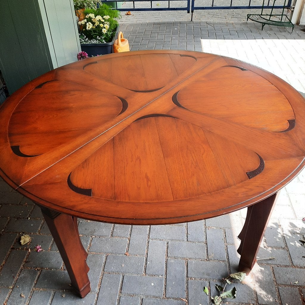 Uitschuifbare design eettafel Schuitema Jugenstil, Ophalen