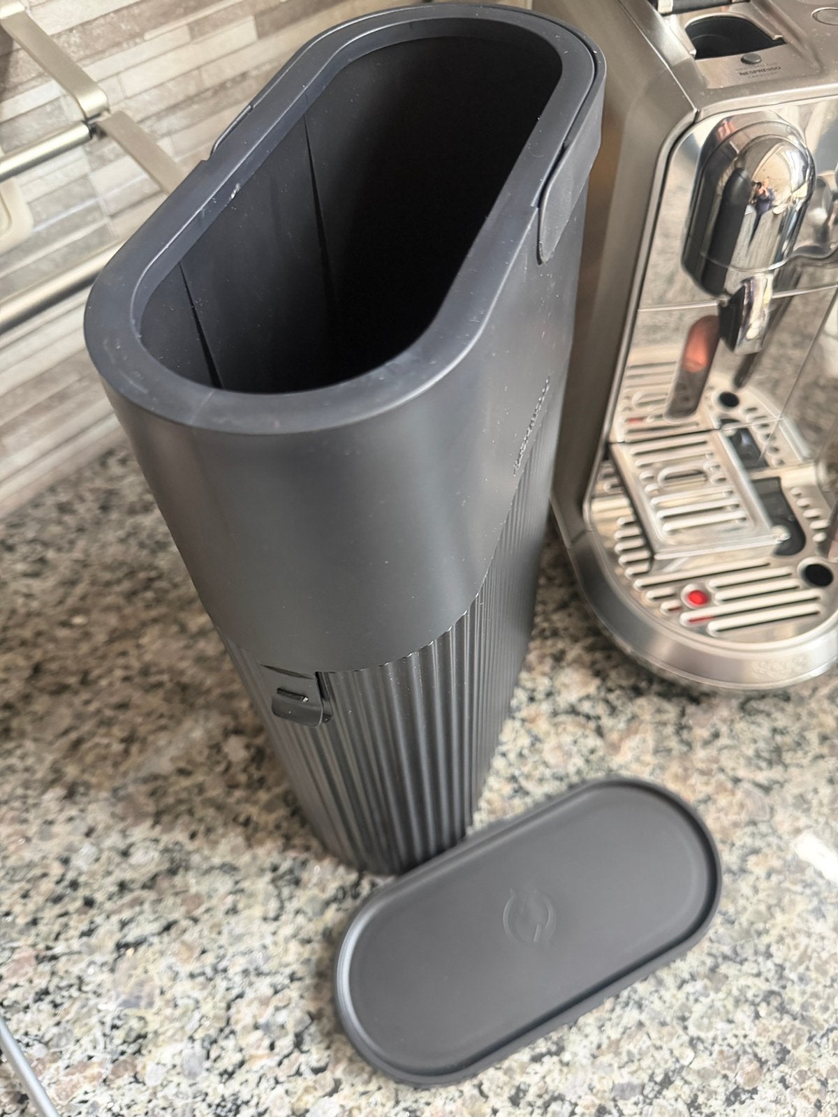 Nespresso cupjes afvalbak recycle container zwart, Ophalen, Zo goed als nieuw