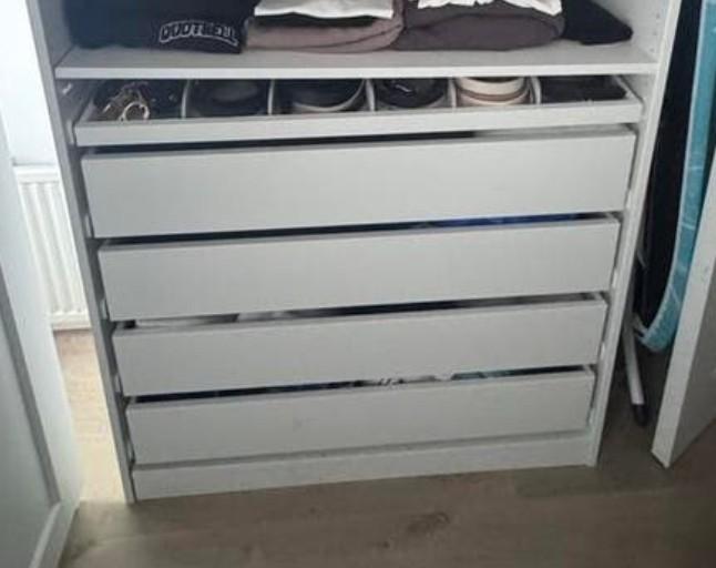 Ikea Komplement 4 planken en 4 lades 100x35 cm, Ophalen, Met plank(en), 50 tot 100 cm, Zo goed als nieuw