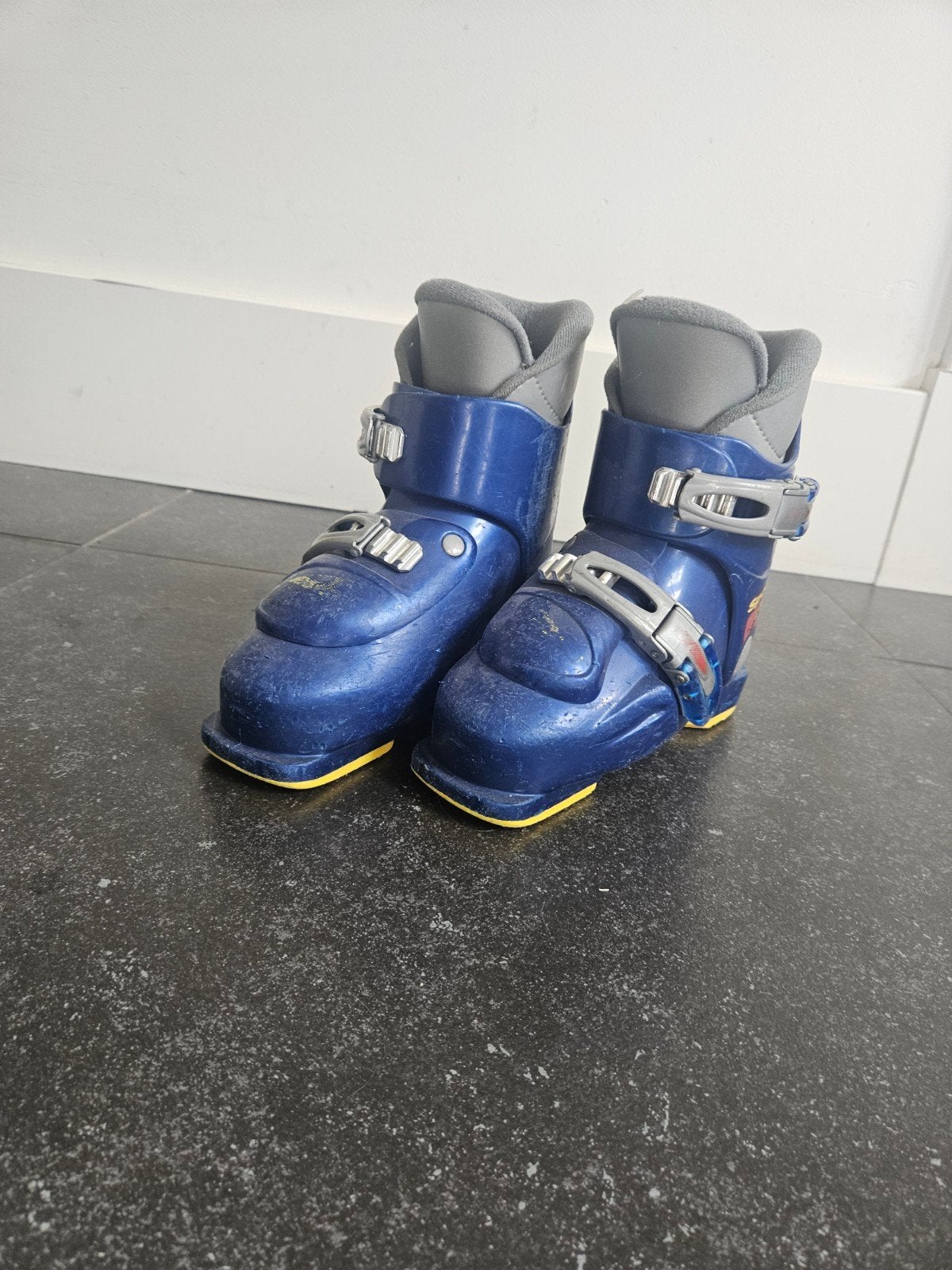 Blauwe skischoenen, maat 25, gebruikt, Sport en Fitness, Skiën en Langlaufen, Overige merken, Gebruikt, 100 tot 140 cm, Schoenen