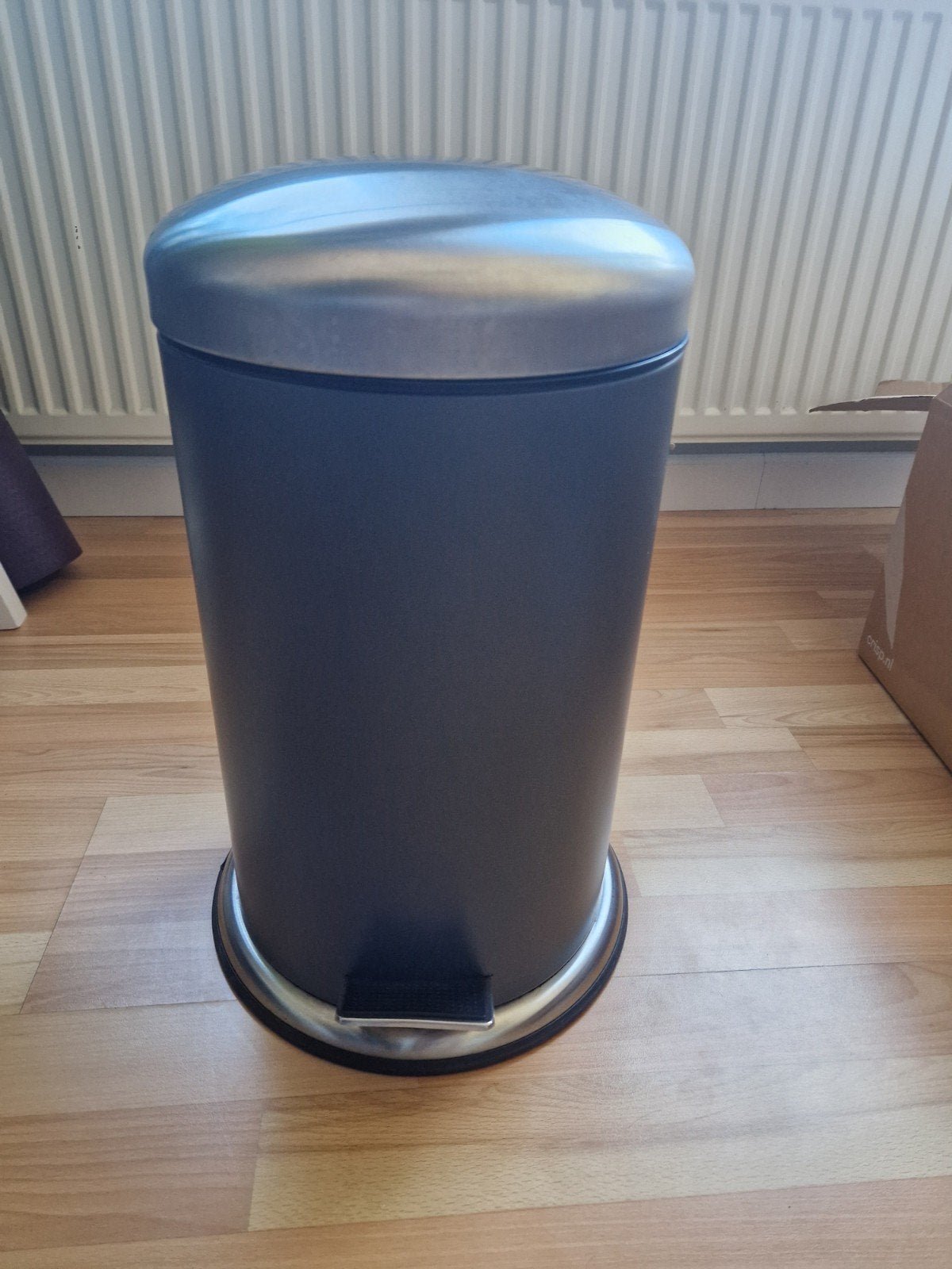 IKEA Nette Prullenbak Antraciet Grijs met Pedaal, Ophalen, Gebruikt, Metaal, Met pedaal