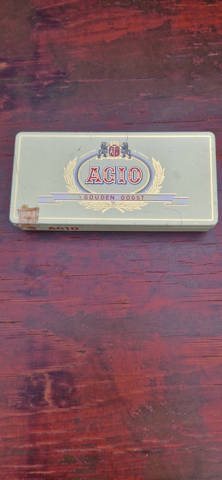 Vintage Agio Gouden Oost sigarenblik, Verzamelen, Blikken, Ophalen of Verzenden, Gebruikt, Overige, Overige merken