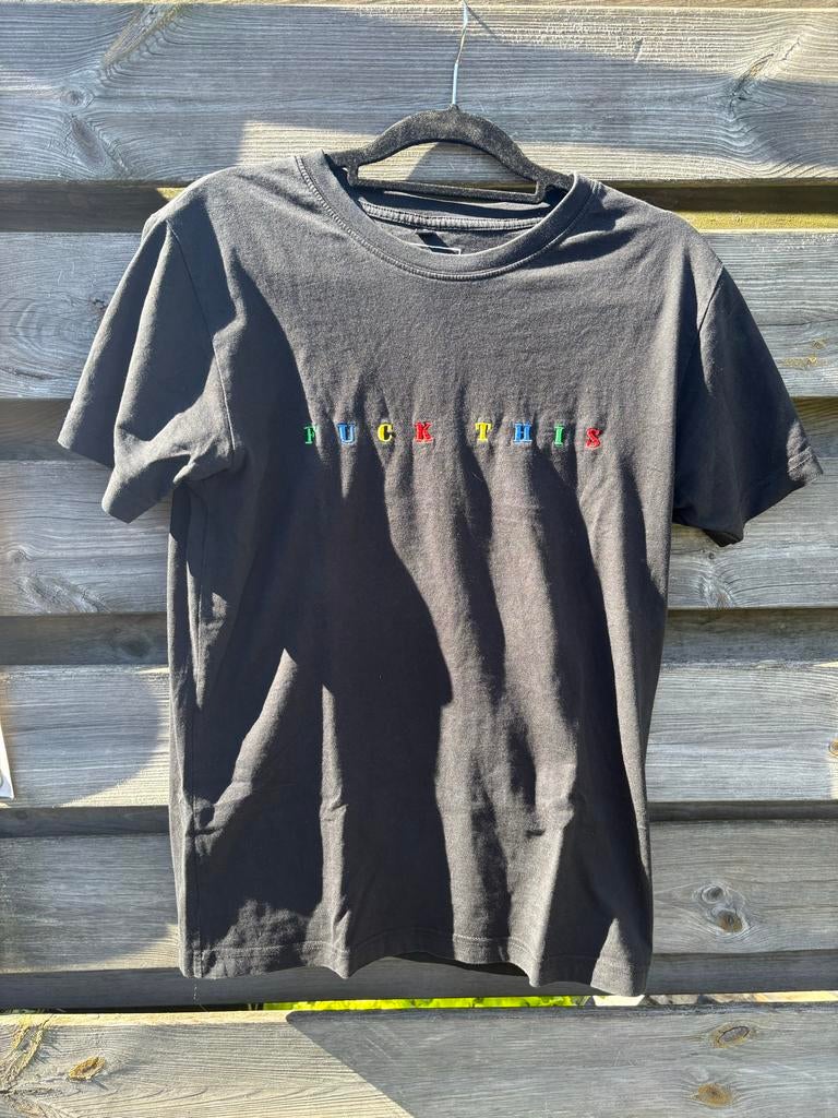 Zwart Mister Tee T-shirt met 'FUCK THIS' opdruk, Zwart, Ophalen of Verzenden, Korte mouw, Maat 36 (S)