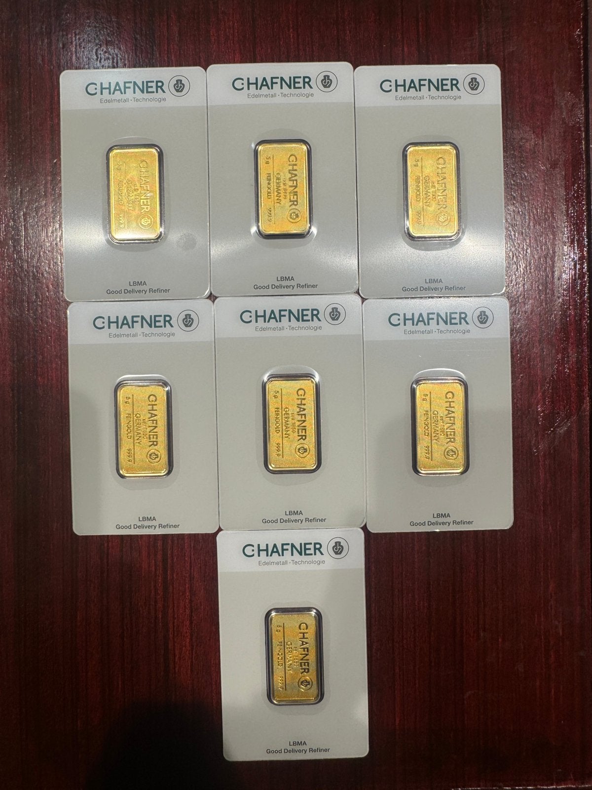 5 gram goudbaar C. Hafner met certificaat, Ophalen of Verzenden, Goud