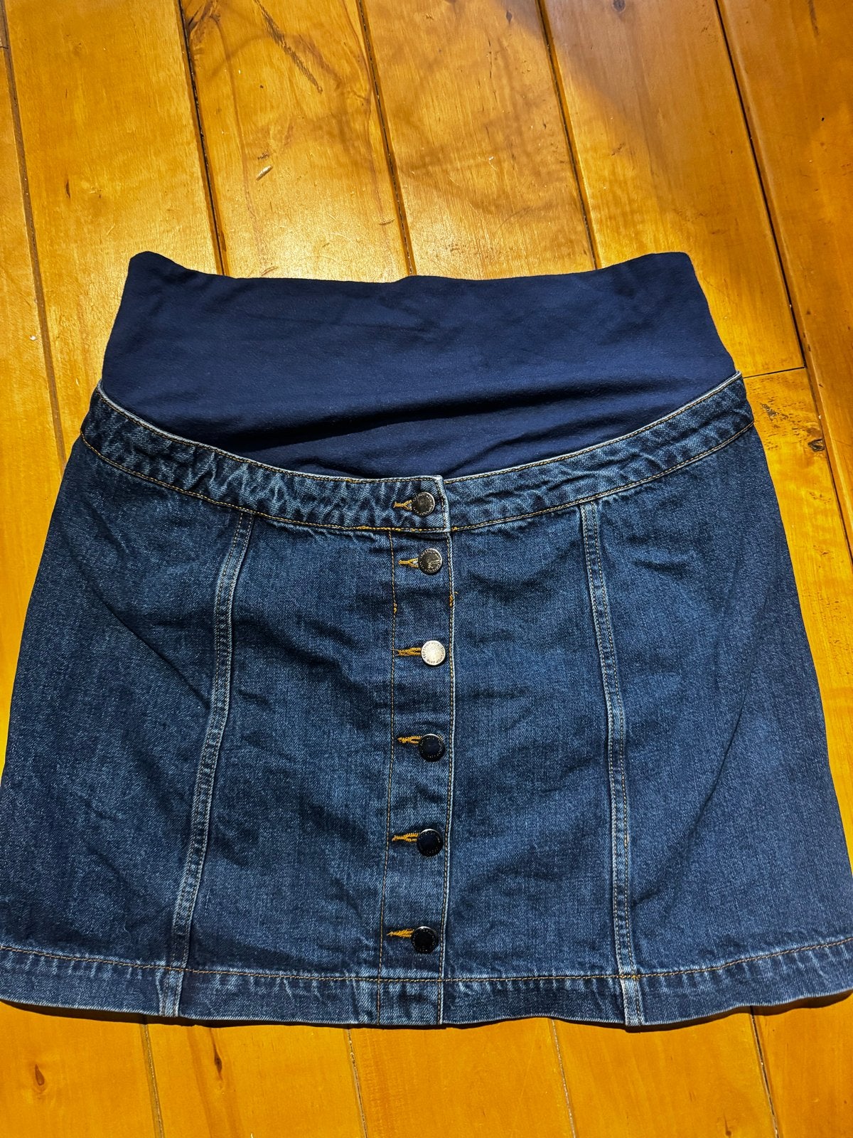 Topshop Zwangerschaps spijkerrok maat M, Kleding | Dames, Ophalen of Verzenden, Maat 38/40 (M), Blauw, Rok