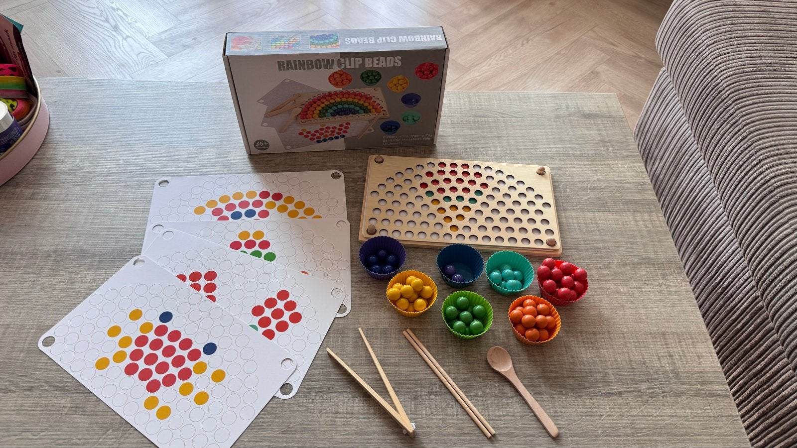 Rainbow Clip Beads Motoriek Speelgoed, Ophalen, Zo goed als nieuw, Puzzelen