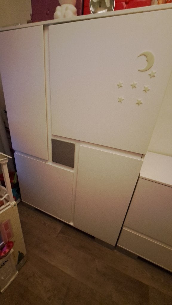 Kledingkast en commode athene wit met grijs laden, Ophalen, Kast, 70 cm of meer, 105 cm of meer