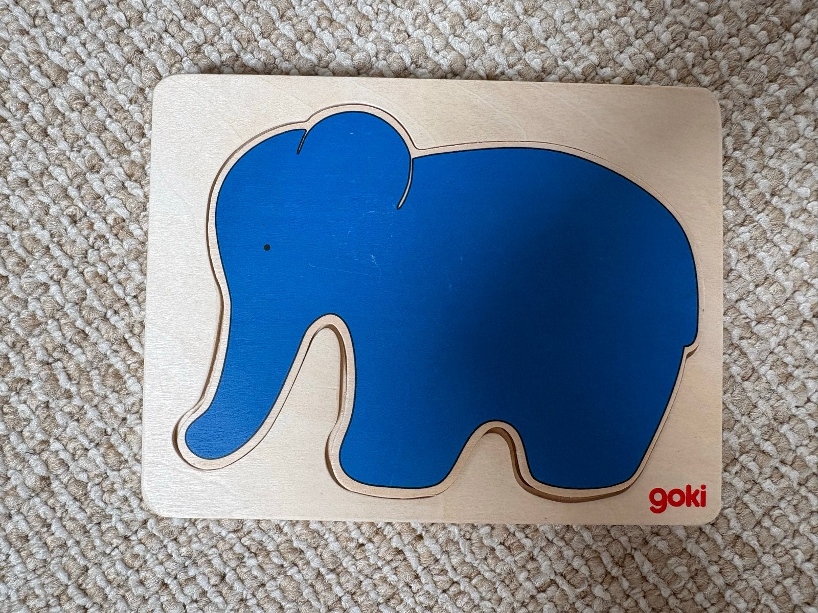 Goki houten olifanten puzzel, Kinderen en Baby's, Speelgoed | Kinderpuzzels, 2 tot 4 jaar, Ophalen of Verzenden, Zo goed als nieuw