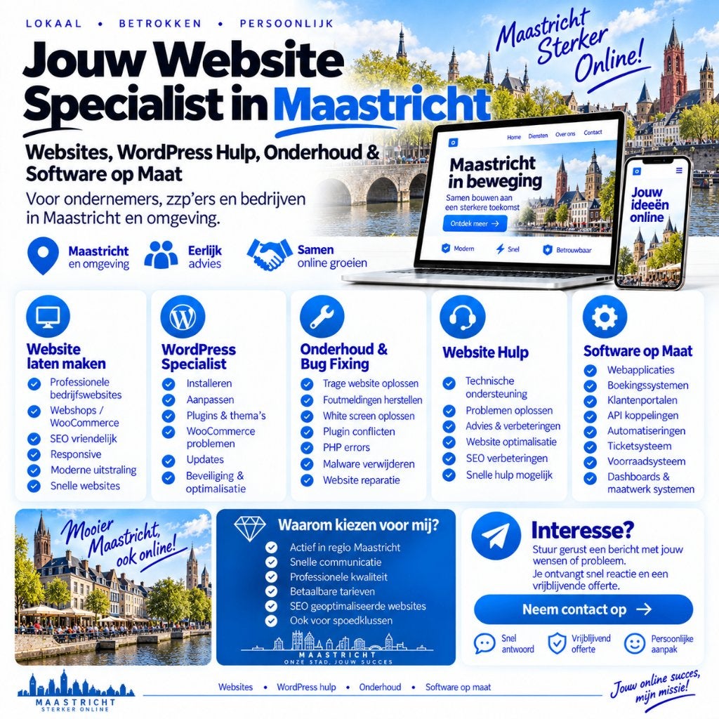 Website Laten Maken & WordPress Hulp Maastricht, Vanaf 3 jaar, Geschikt als bijbaan, Freelance of Uitzendbasis, 33 - 40 uur