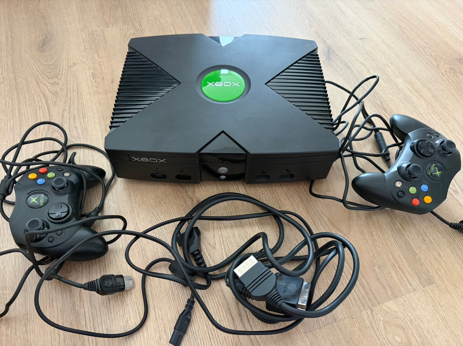 Xbox Classic met Thrustmaster set, Ophalen of Verzenden, Zo goed als nieuw, Met 2 controllers, Met games