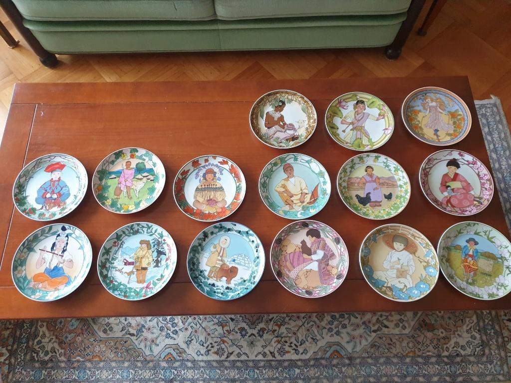 Bordjes Unicef 15 stuks, Antiek en Kunst, Antiek | Wandborden en Tegels, Ophalen