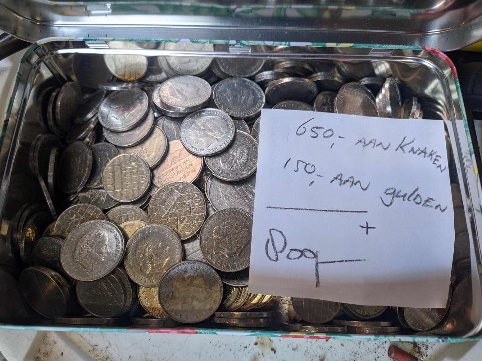 Partij oude Nederlandse munten: Gulden en Rijksdaalders, Ophalen, Koningin Juliana, Setje, Zilver