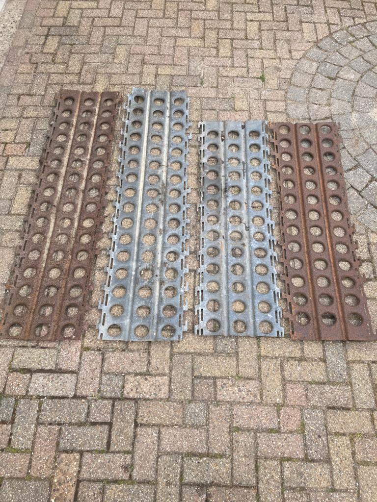 Vintage stalen rijplaten, Ophalen, Gebruikt