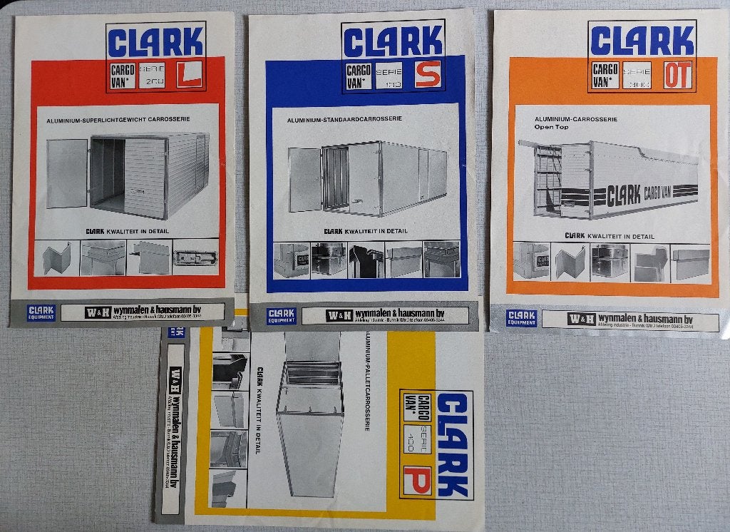 7 Brochures / Folders CLARK Carrosserieën W&H, Ophalen of Verzenden, Gelezen, Overige merken