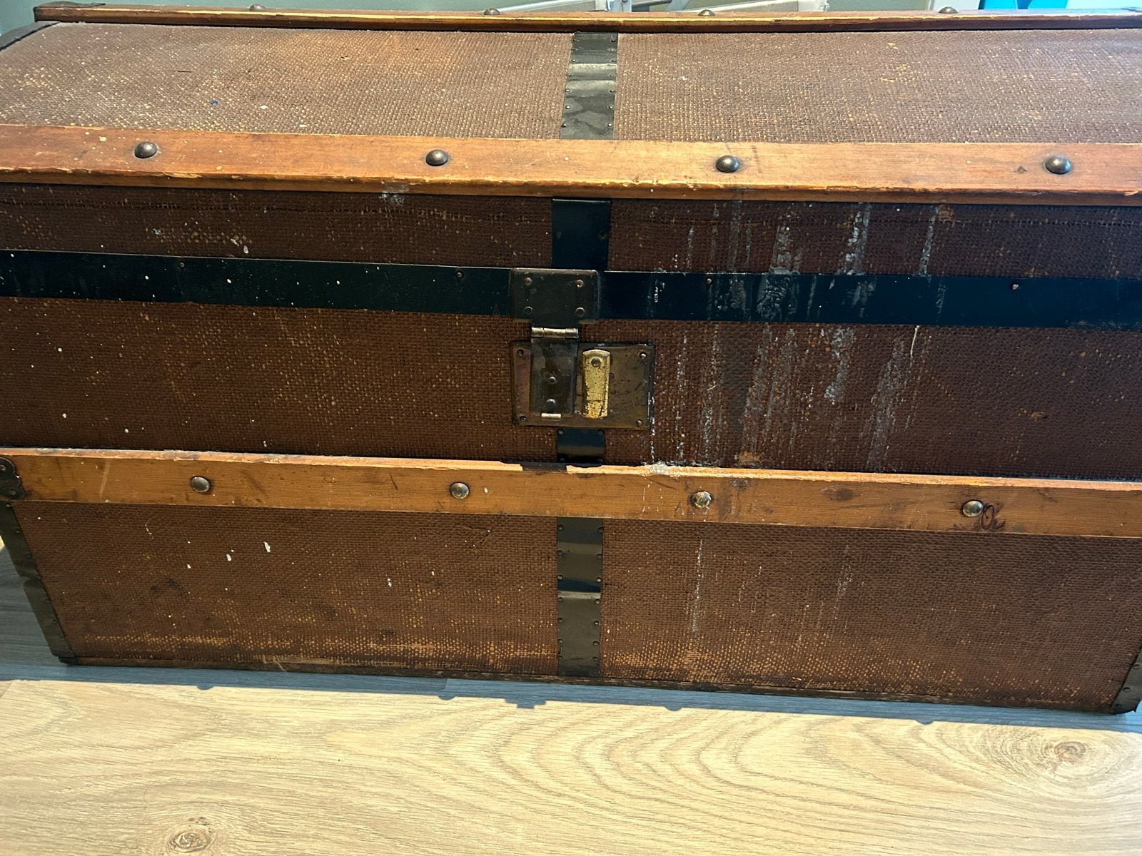 Antieke Dekenkist / Reiskoffer - Vintage Opbergkist, Antiek en Kunst, Ophalen