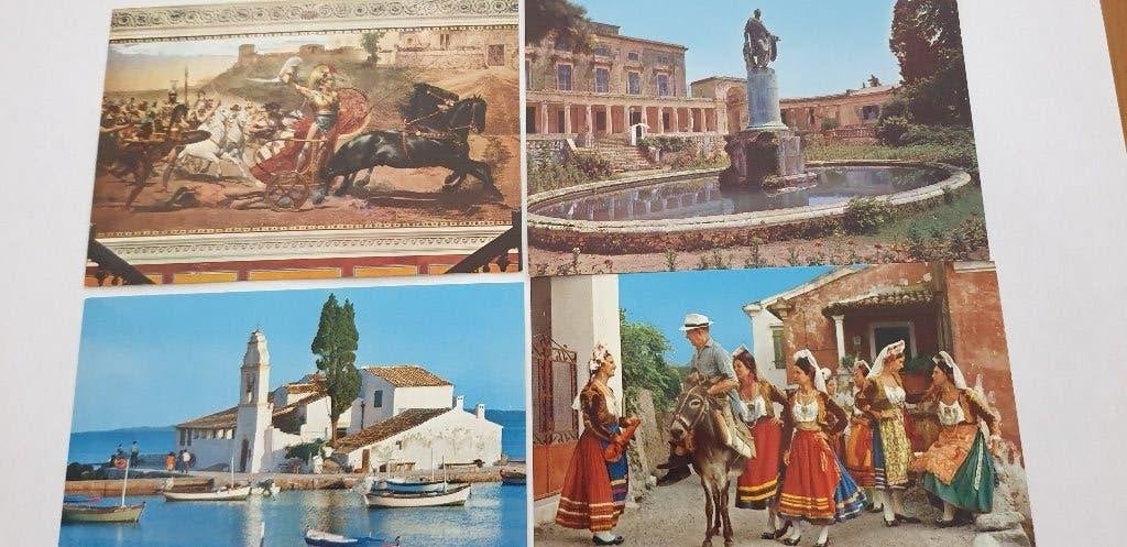 5187 griekenland corfu kepkypa 4 kaarten, Verzenden, 1980 tot heden, Overig Europa