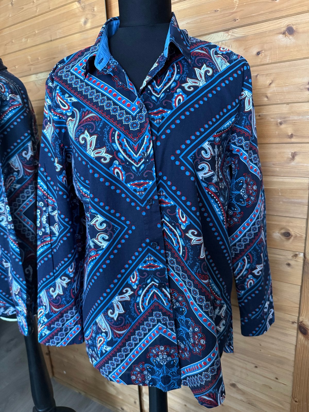 Esprit blouse met paisley print - Maat 38, Ophalen of Verzenden, Zo goed als nieuw, Maat 38/40 (M), Blauw