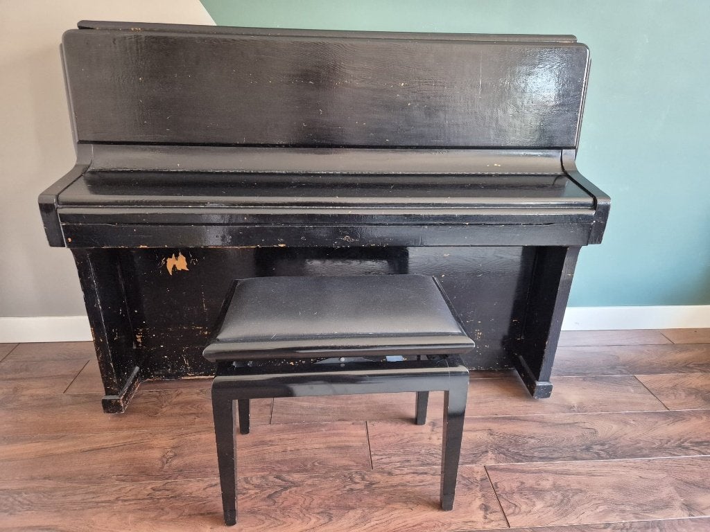 Vintage C.C. Bender Knight Piano (1955) - incl. pianobankje, Ophalen, Gebruikt, Zwart, Piano