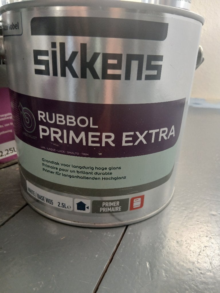 2,5 ltrSikkens Rubbol primer  ral 9016, Ophalen of Verzenden, Nieuw, Wit