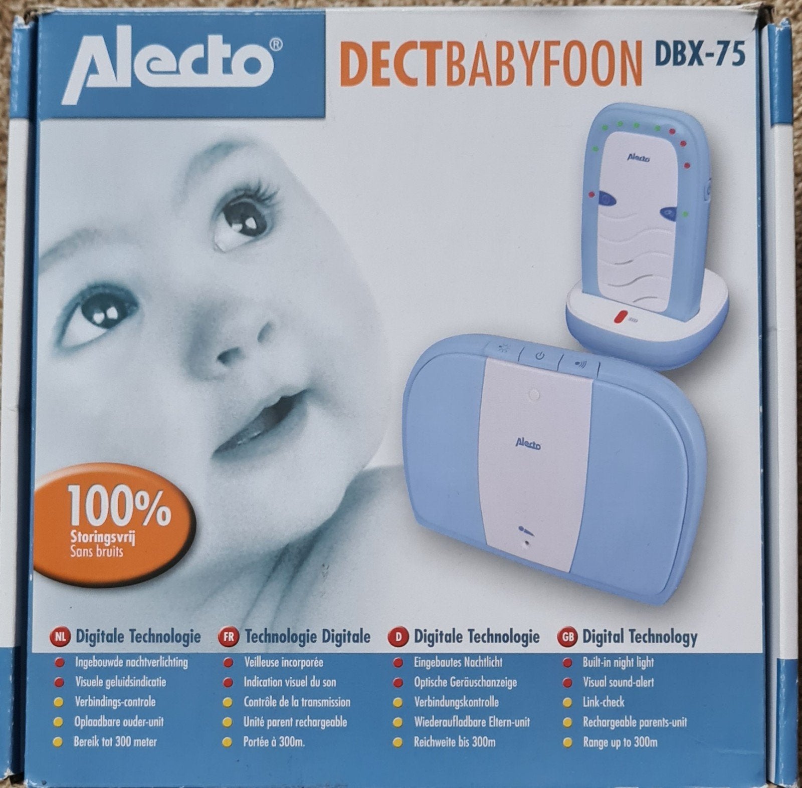 Babyfoon Alecto DBX-75, Ophalen, Zo goed als nieuw, 250 meter of meer