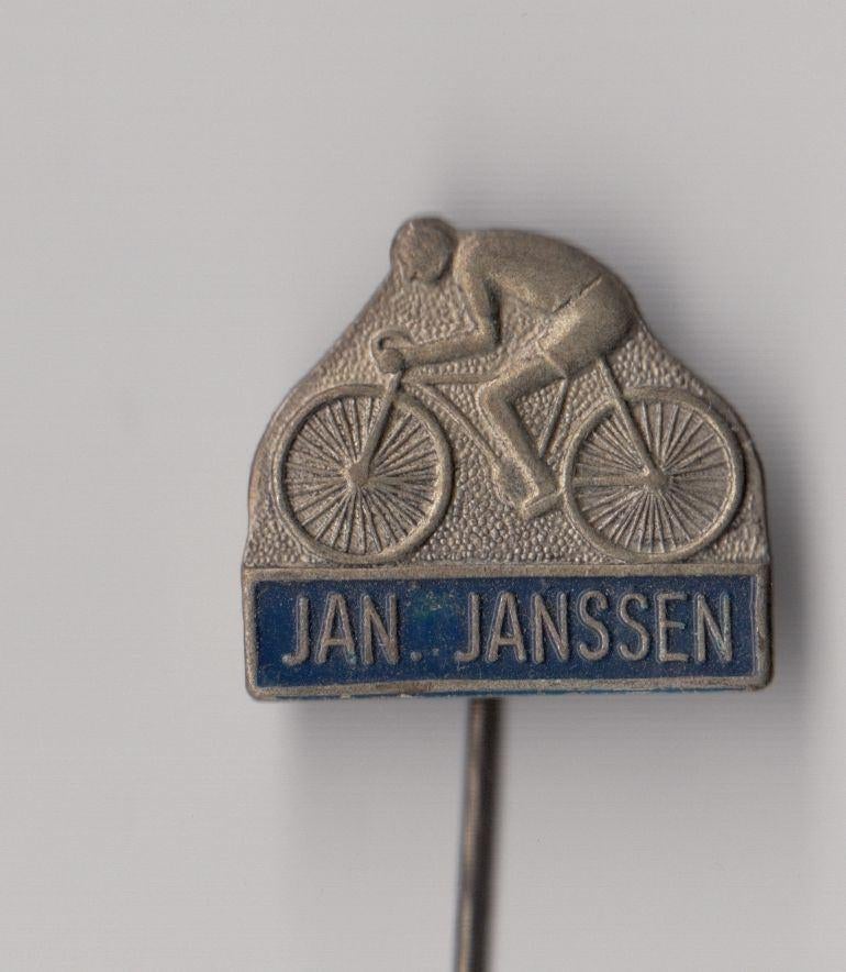Wielrennen Fiets Jan Janssen speldje, Verzamelen, Gebruikt, Niet vindbaar, Niet vindbaar, Speldje of Pin