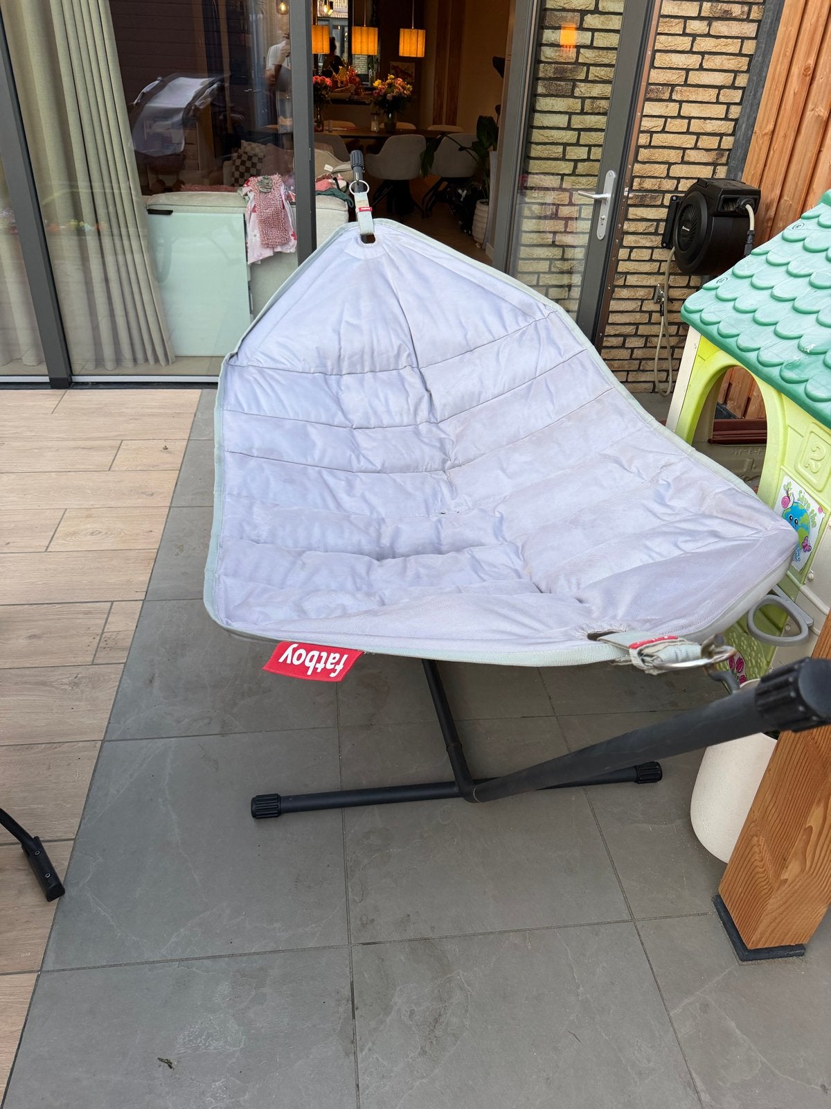 Fatboy hangmat met opbergtassen, Tuin en Terras, Hangmatten, Ophalen, Binnen, Gebruikt, Met standaard