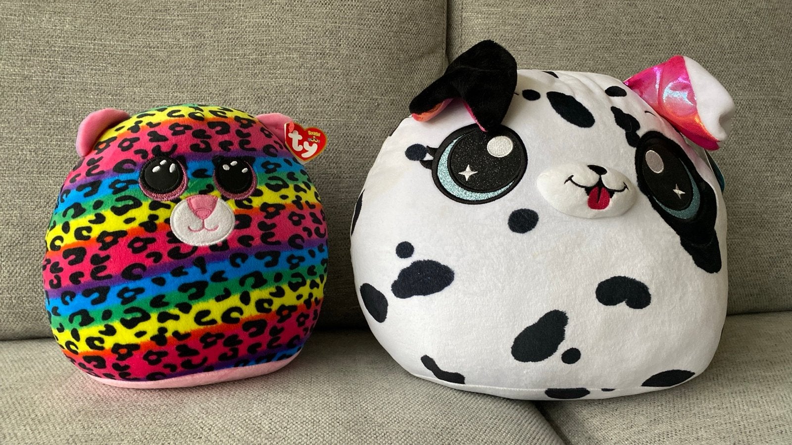 Twee grote Ty en Coco Squishies knuffels, Overige karakters, Overige typen, Ophalen of Verzenden, Middelgroot (20 tot 80 cm)