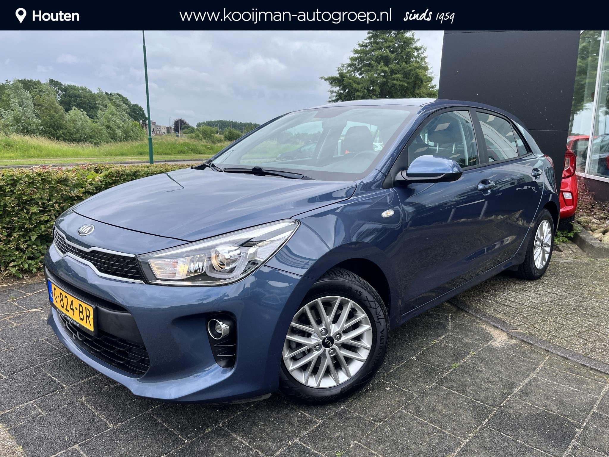 Kia Rio 1.0 TGDI DynamicLine Dealeronderhouden, Navigatie, A, Auto's, Voorwielaandrijving, Gebruikt, Euro 6, Blauw