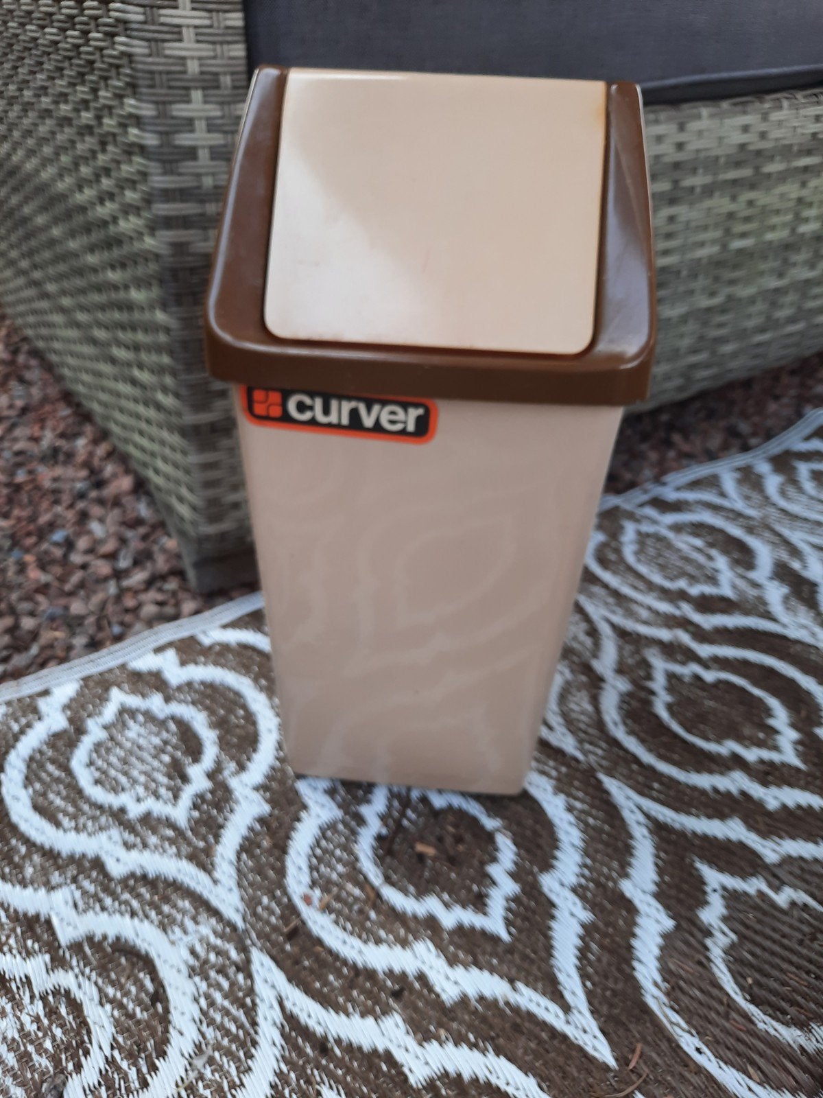 curver afvalbak licht  bruin 10 liter jaren 1970, Huis en Inrichting, Woonaccessoires | Prullenbakken, Ophalen of Verzenden, Kunststof