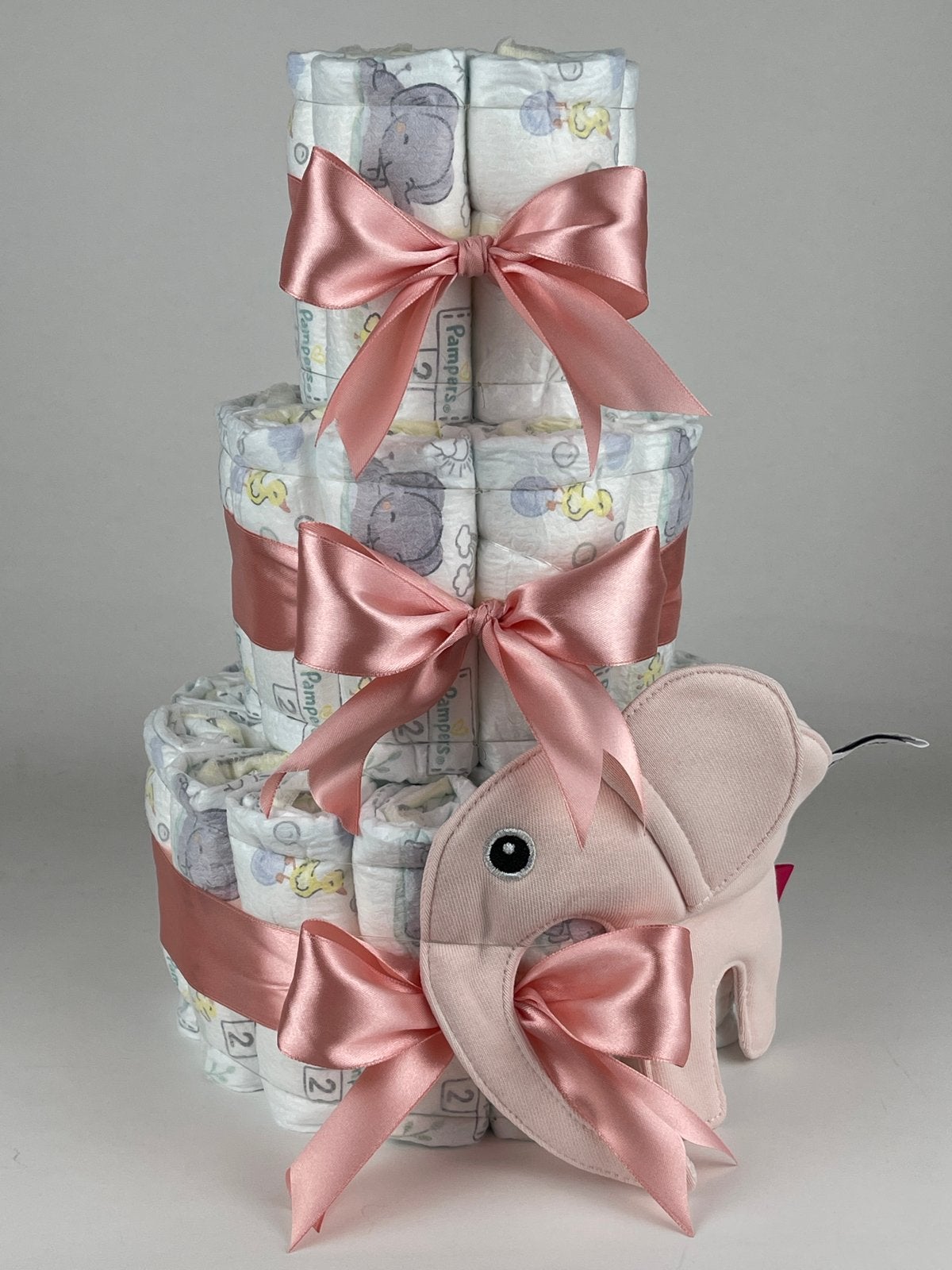 Luiertaart meisje ollie olifant blush d poeder roze, Ophalen of Verzenden, Nieuw, Kraamcadeau