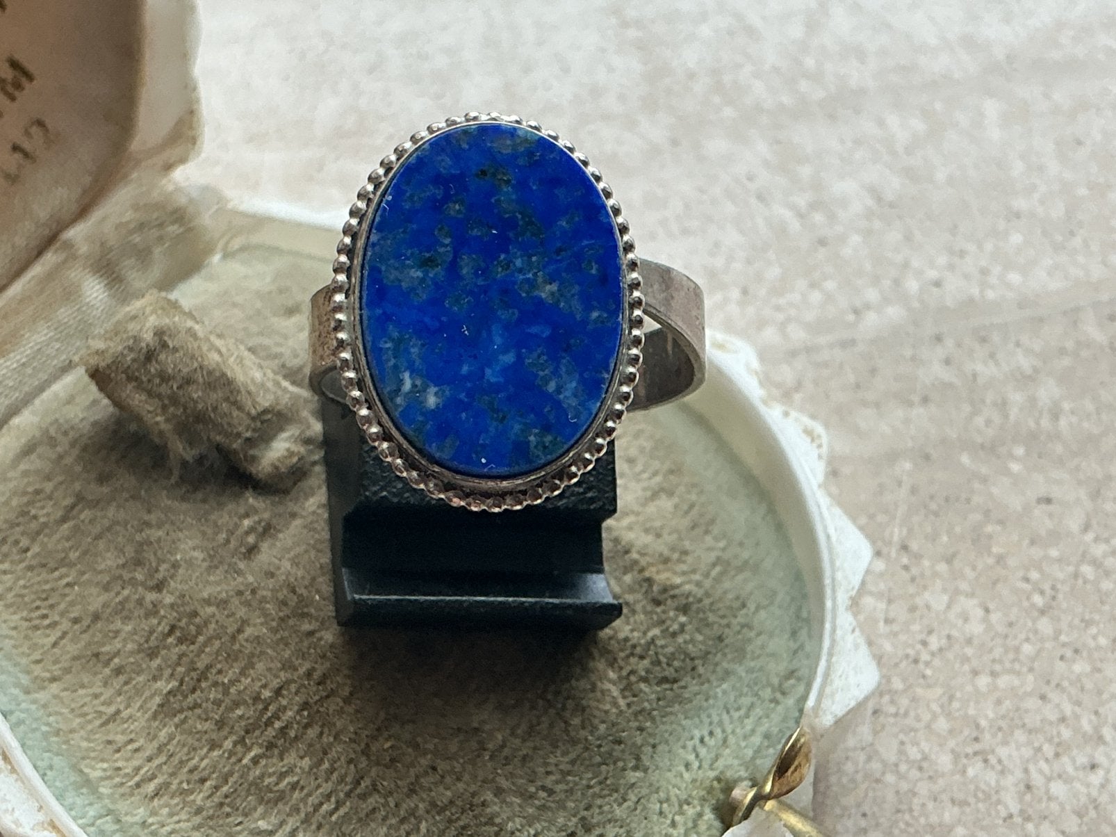 PRACHTIGE 925 ZILVER RING MET LAPIS LAZULI EDELSTEEN, Verzenden, Zilver, Ring, Met edelsteen