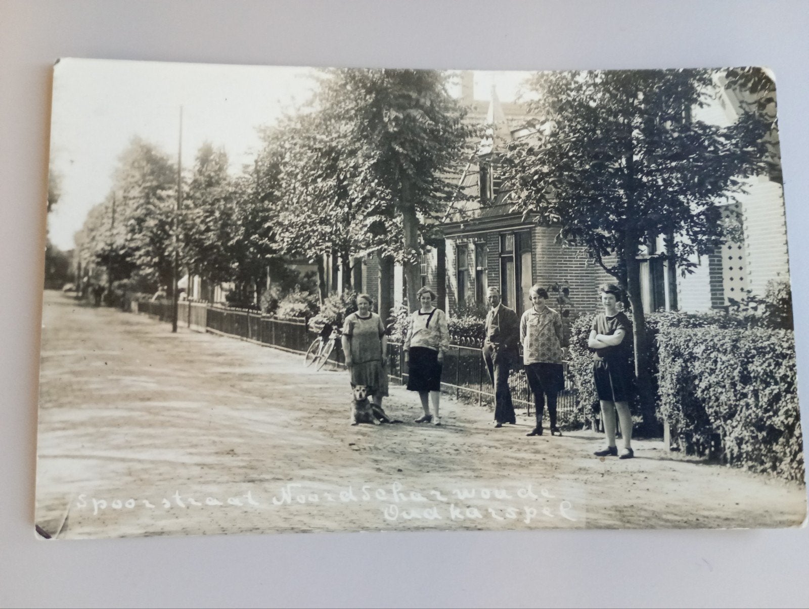 Fotokaart Noord-Scharwoude Oudkarspel Spoorstraat 1930, Verzamelen, Ansichtkaarten | Nederland, Ophalen of Verzenden, 1920 tot 1940
