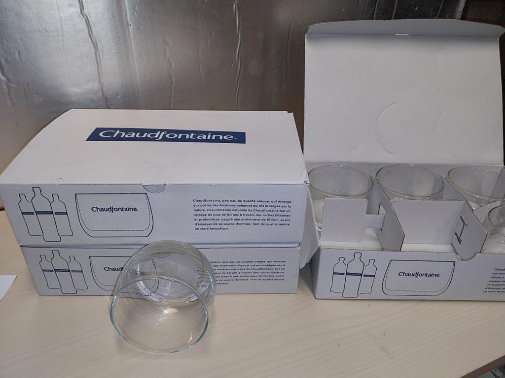 Chaudfontaine drinkglazen set in originele verpakking, Ophalen, Nieuw, Glas, Glas of Glazen